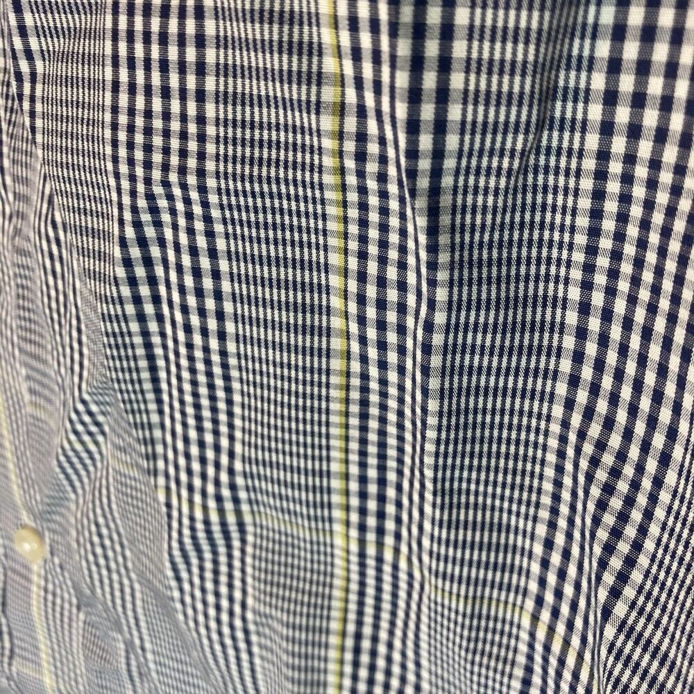 KENNETH COLE blue gingham slim fit non iron button up shirt 15 1/2 32/33 - Picture 4 of 8